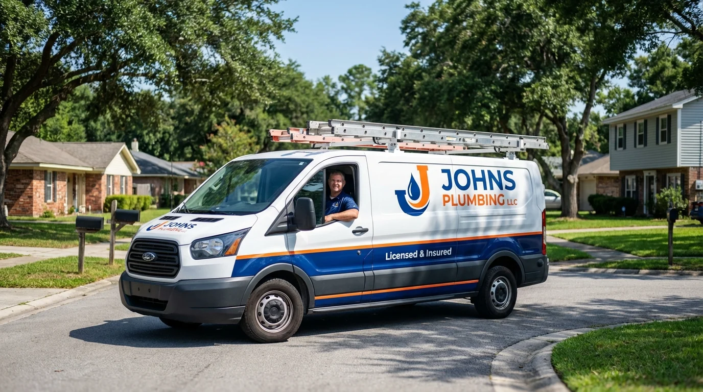 Johns Plumbing LLC service van in Scott City, MO