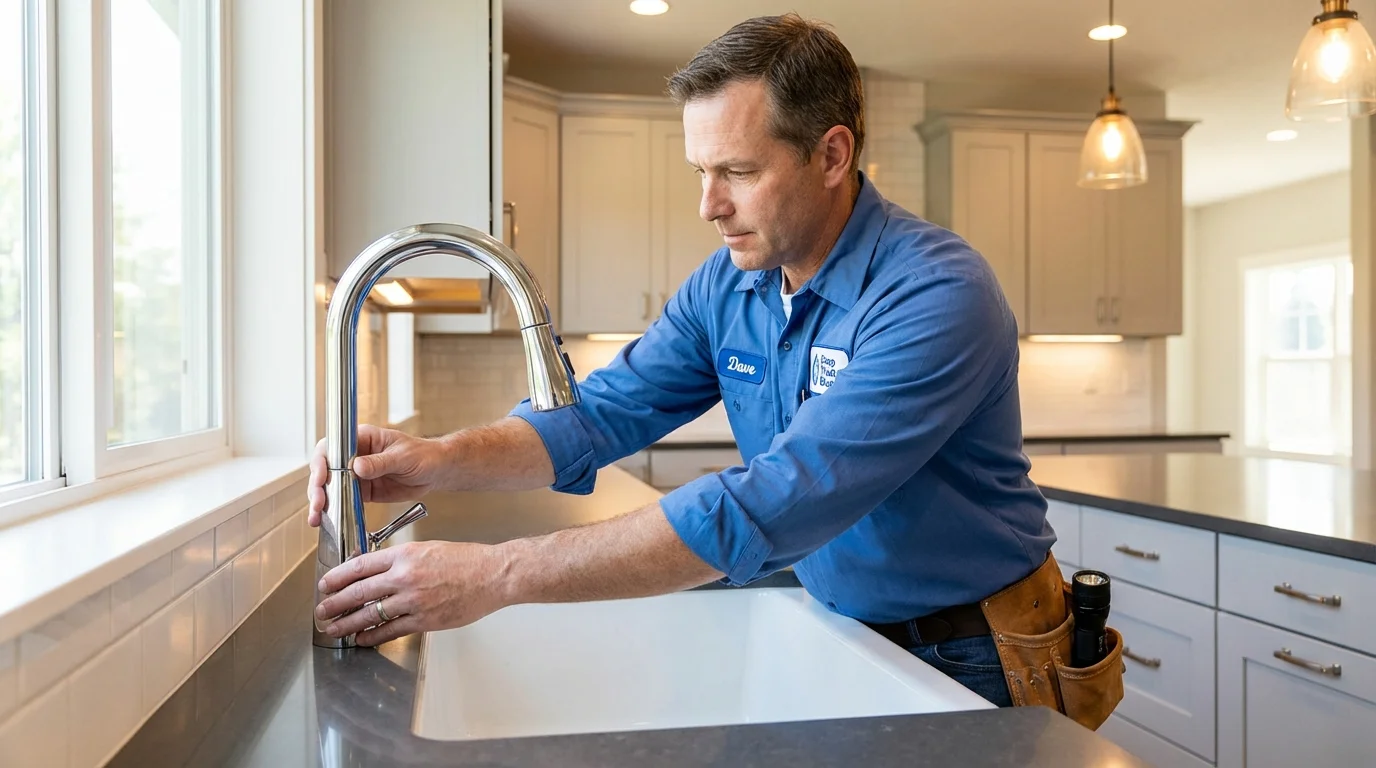 Kitchen faucet installation by Johns Plumbing LLC in Scott City