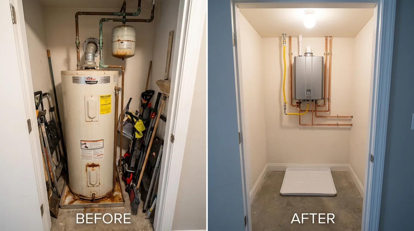 Tank water heater versus wall-mounted tankless unit comparison for Scott City, MO homeowners